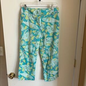 Lilly Pulitzer Blue and Green Print Pants